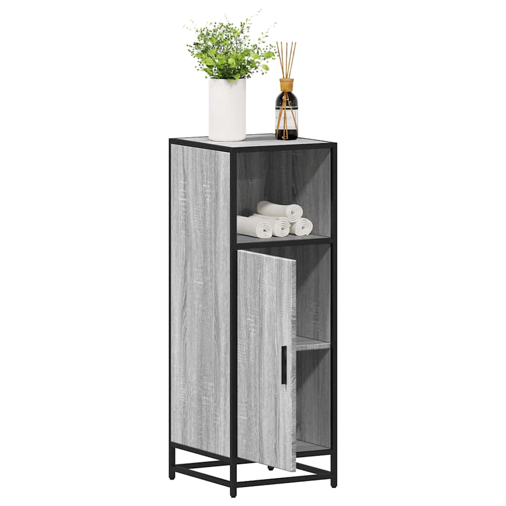 JUNG Vida Badschrank Grau Sonoma 35x37,5x100 cm Holzwerkstoff