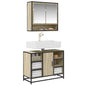 JUNG Vida Badezimmer-Waschbeckenschrank Sonoma-Eiche 80 x 33 x 60 cm Holzwerkstoff