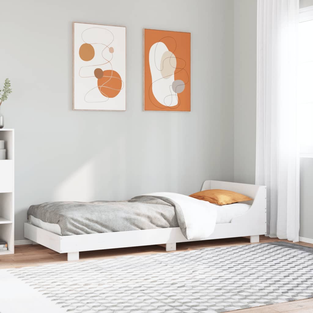 JUNG Vida Massivholzbett ohne Matratze Weiß 100x200 cm Kiefernholz