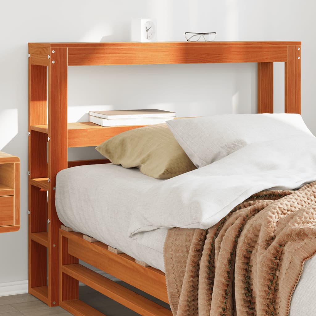 JUNG Vida Kopfteil mit Ablagen Wachsbraun 90 cm Massivholz Kiefer