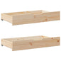 JUNG Vida Bettschubladen mit Rollen 2 Stk. 95x55x17 cm Massivholz Kiefer