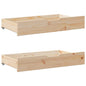 JUNG Vida Bettschubladen mit Rollen 2 Stk. 90x55x17 cm Massivholz Kiefer