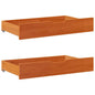 JUNG Vida Bettschubladen 2 Stk. Wachsbraun 90x55x17 cm Massivholz Kiefer