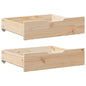 JUNG Vida Bettschubladen mit Rollen 2 Stk. 65x55x17 cm Massivholz Kiefer