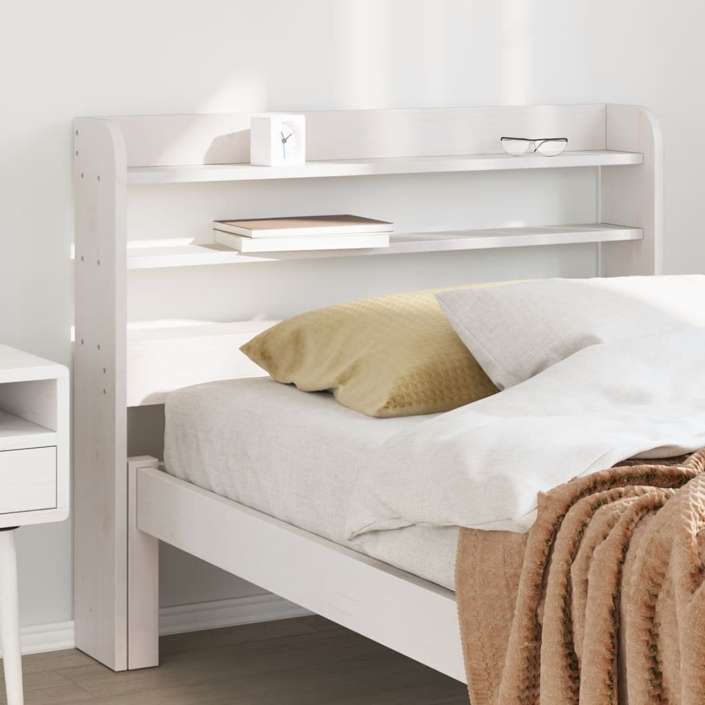 JUNG Vida Kopfteil mit Ablagen Weiß 90 cm Massivholz Kiefer