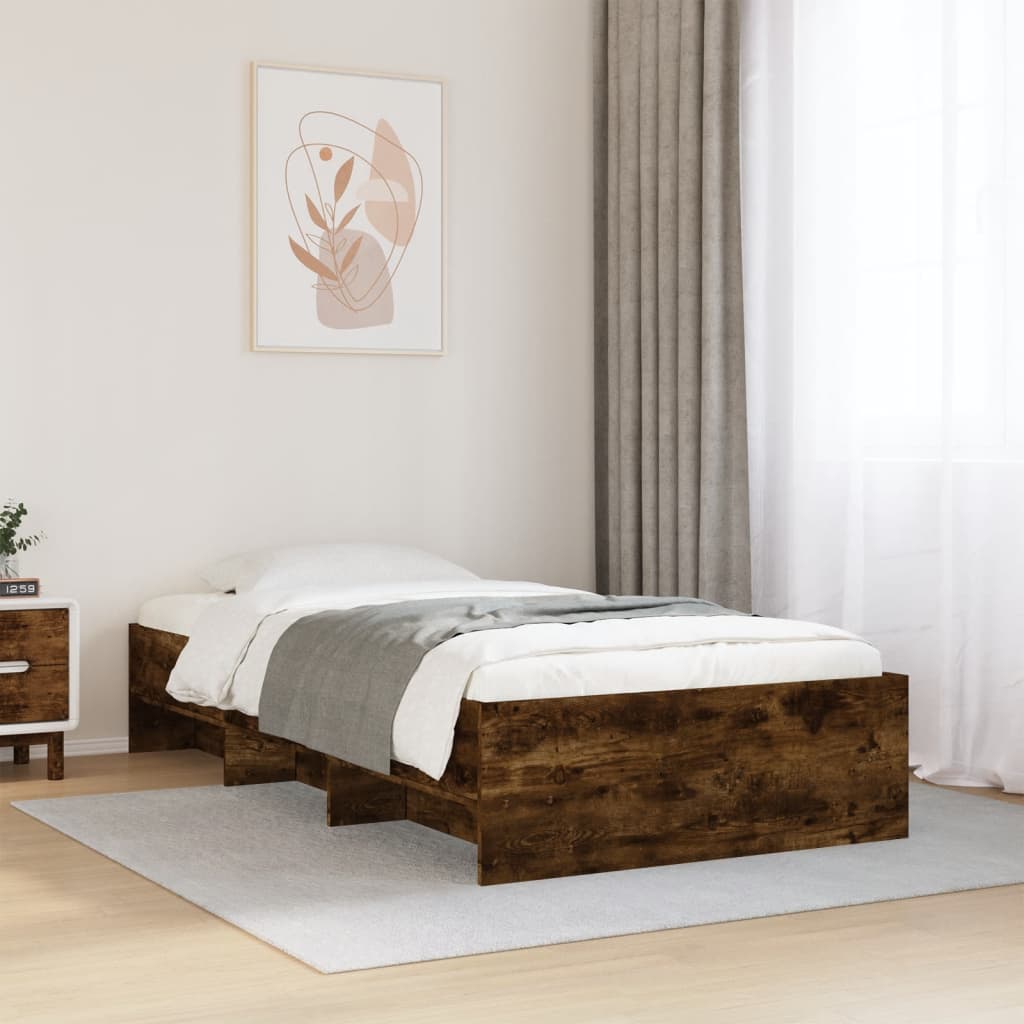 JUNG Vida Bettgestell ohne Matratze Räuchereiche 100x200 cm Holzwerkstoff