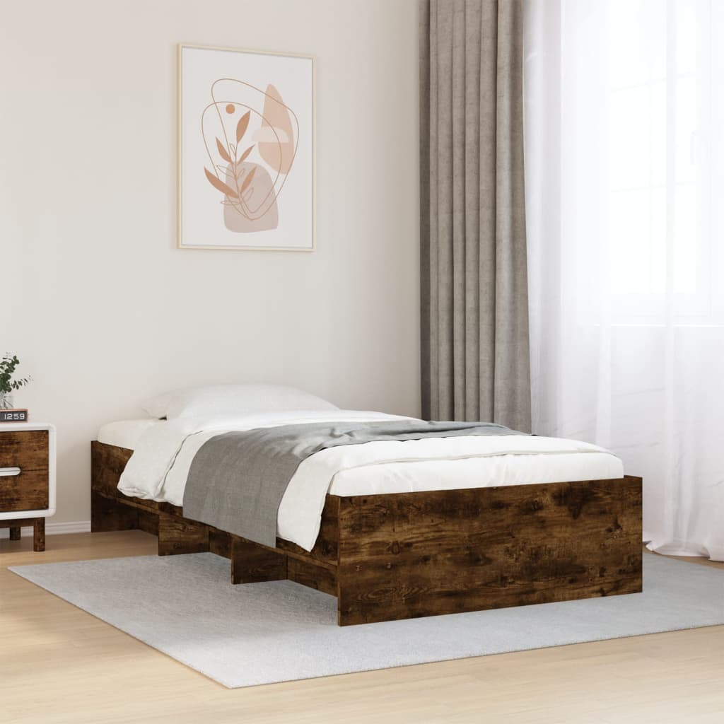 JUNG Vida Bettgestell ohne Matratze Räuchereiche 90x190 cm Holzwerkstoff