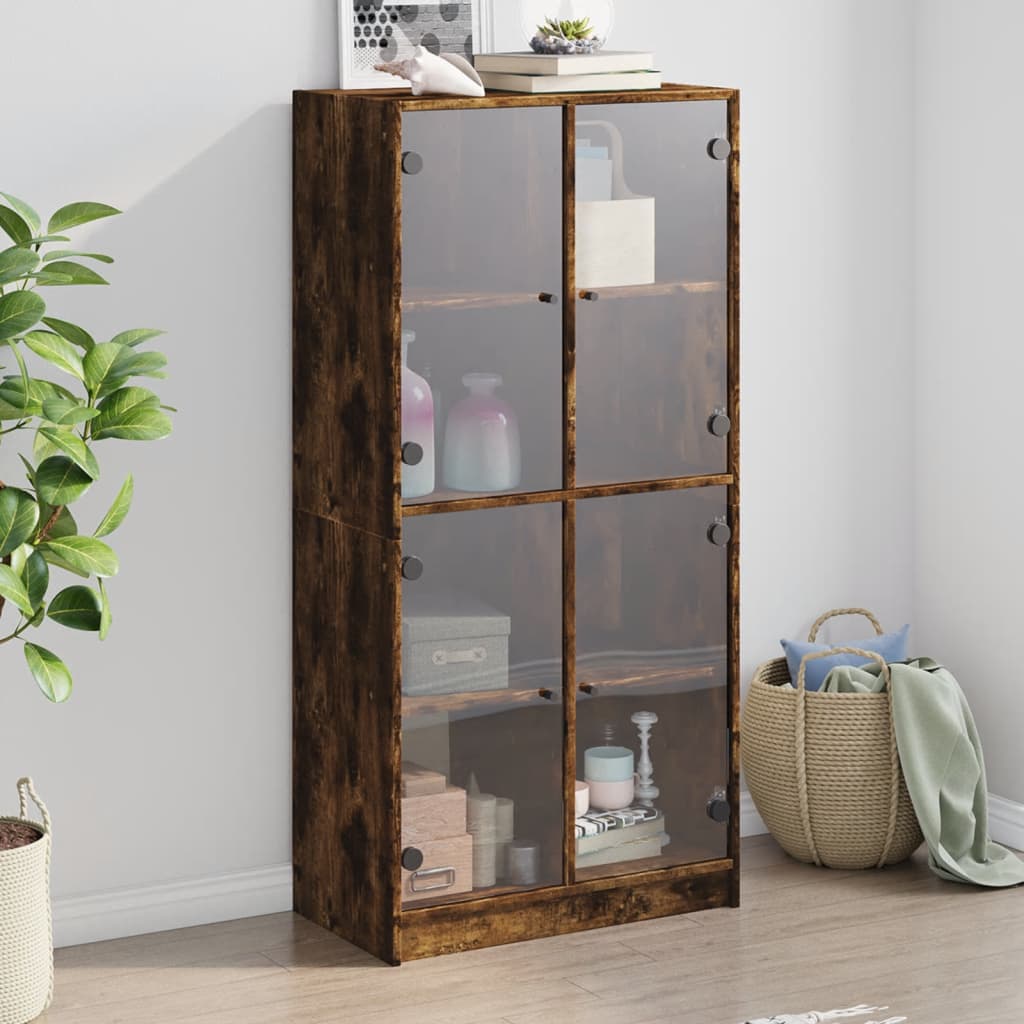 JUNG Vida Highboard mit Türen Räuchereiche 68x37x142 cm Holzwerkstoff