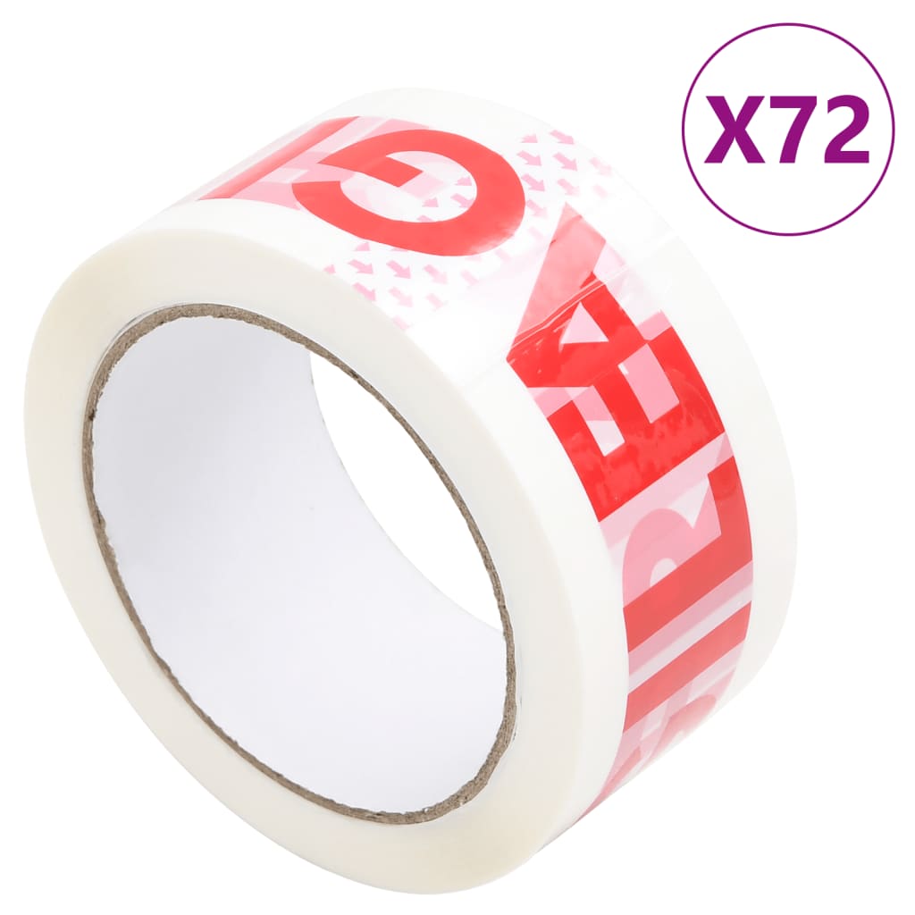 JUNG Vida Paketklebeband 72 Stk. FRAGILE Aufdruck Weiß 48 mm x 66 m