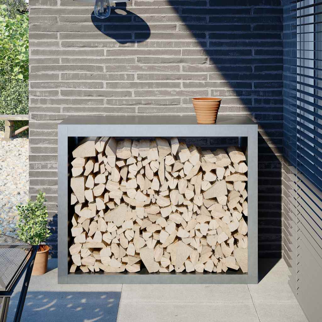 JUNG Vida Brennholzregal 100x40x80 cm Verzinkter Stahl