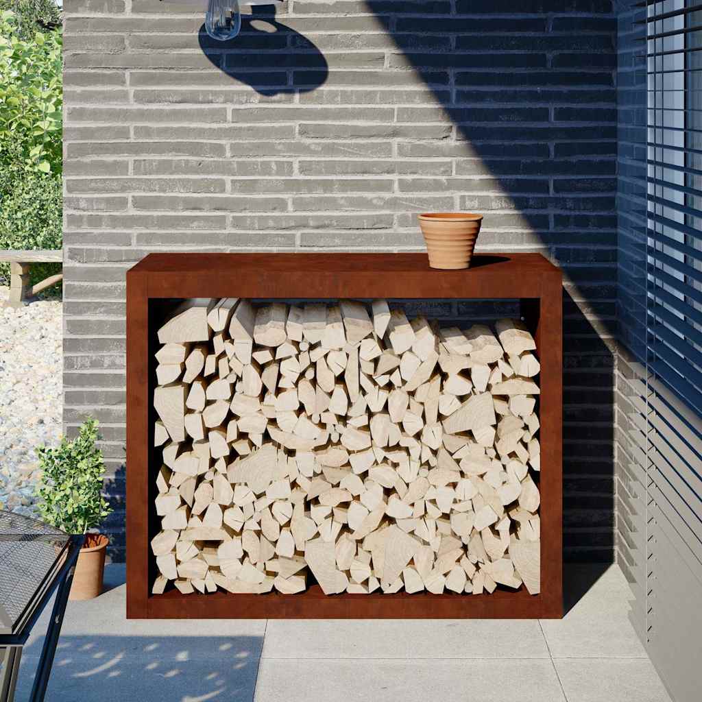 JUNG Vida Brennholzregal 100x40x80 cm Wetterfester Stahl