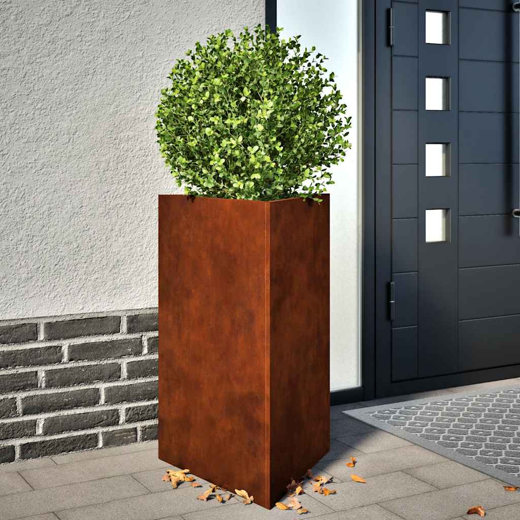 JUNG Vida Pflanzkübel 2 Stk. Dreieckig 50x43x75 cm Wetterfester Stahl