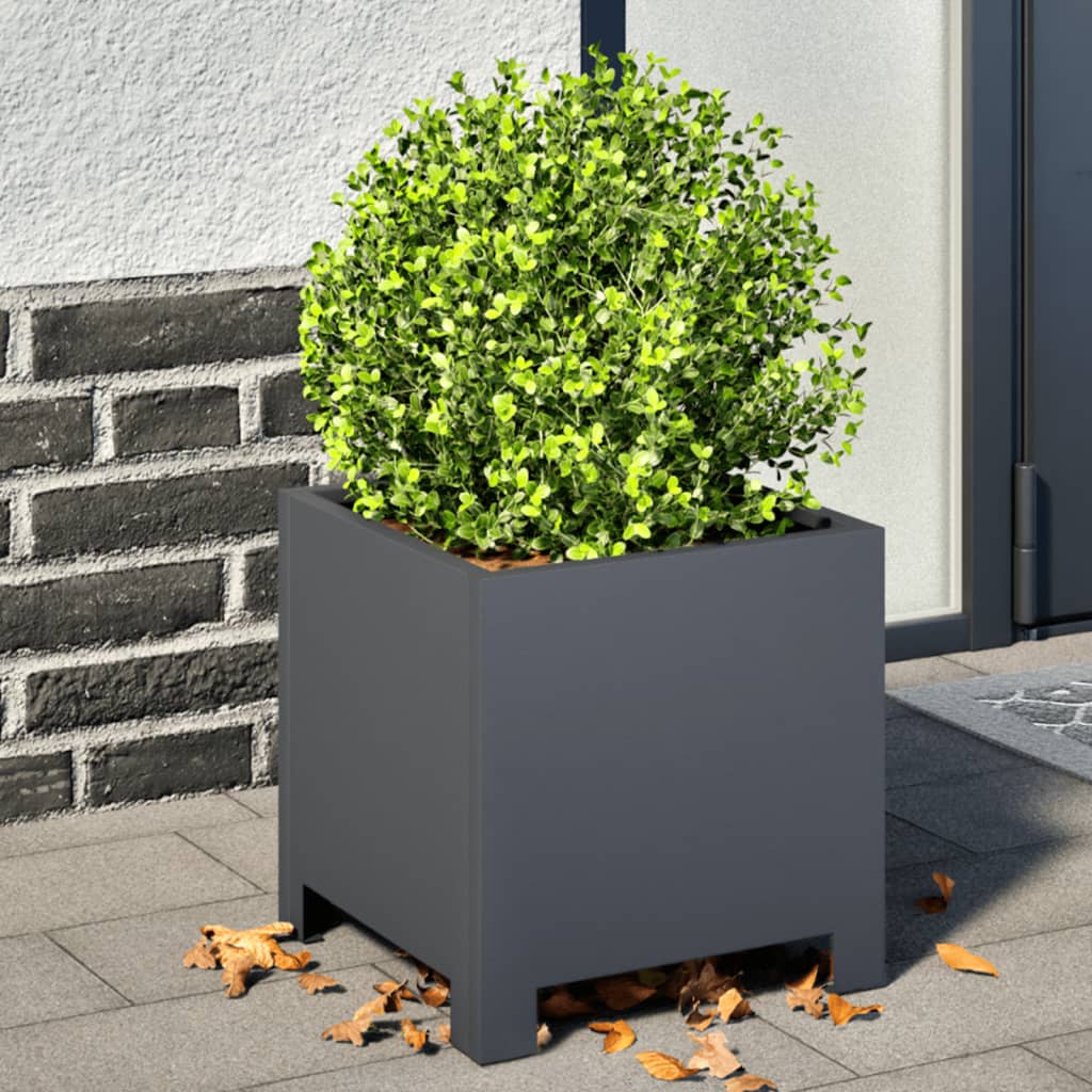 JUNG Vida Pflanzkübel 2 Stk. Anthrazit 30x30x30 Stahl