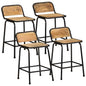 JUNG Vida Barhocker 4 Stk. 46x35,5x70 cm Raues Mango Massivholz