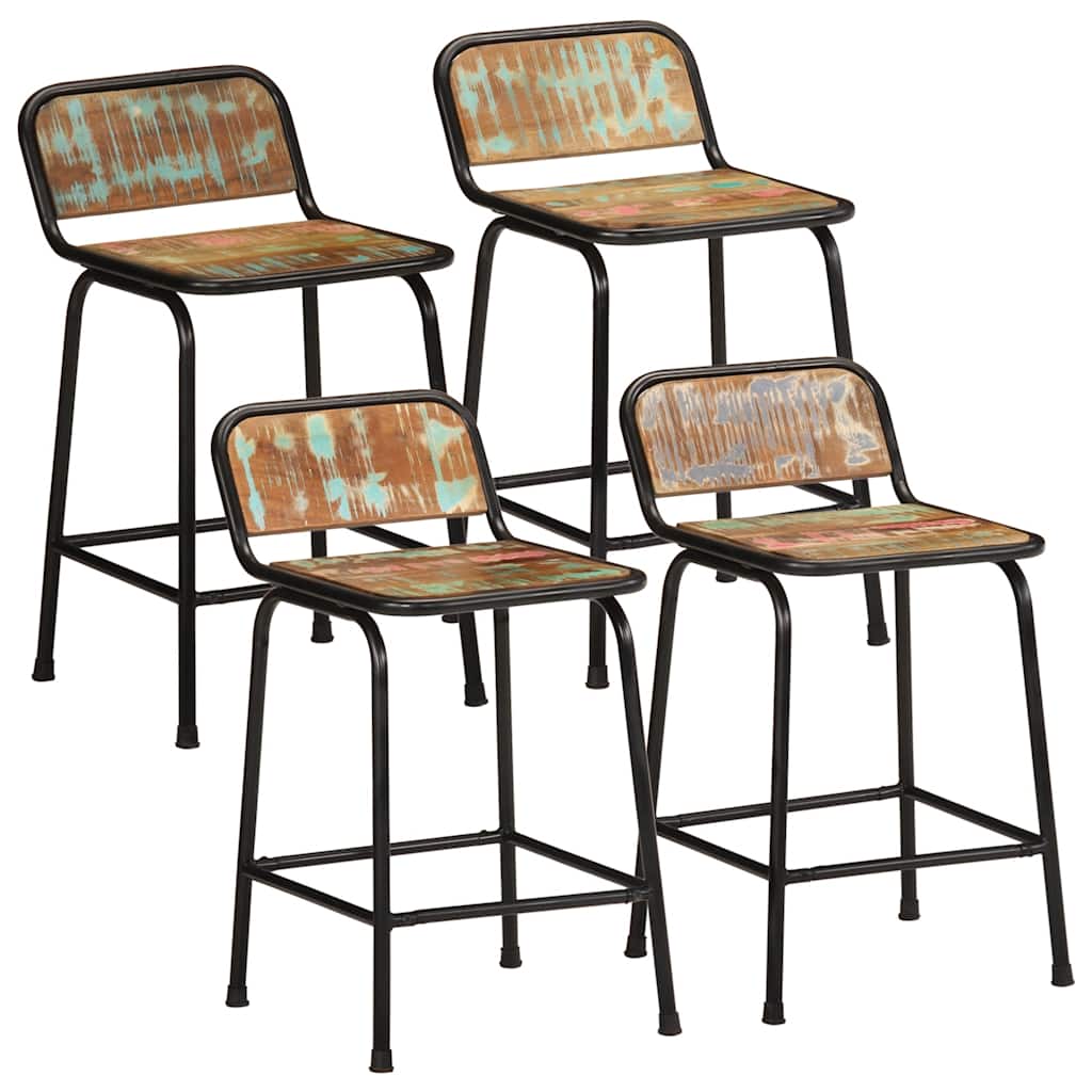 JUNG Vida Barhocker 4 Stk. 46x35,5x70 cm Altholz Massivholz