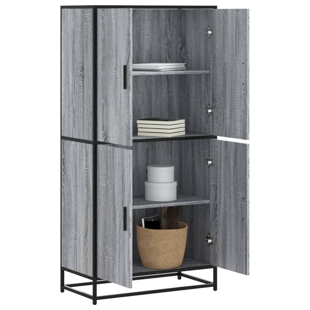 JUNG Vida Highboard Grau Sonoma 68x35x139 cm Holzwerkstoff