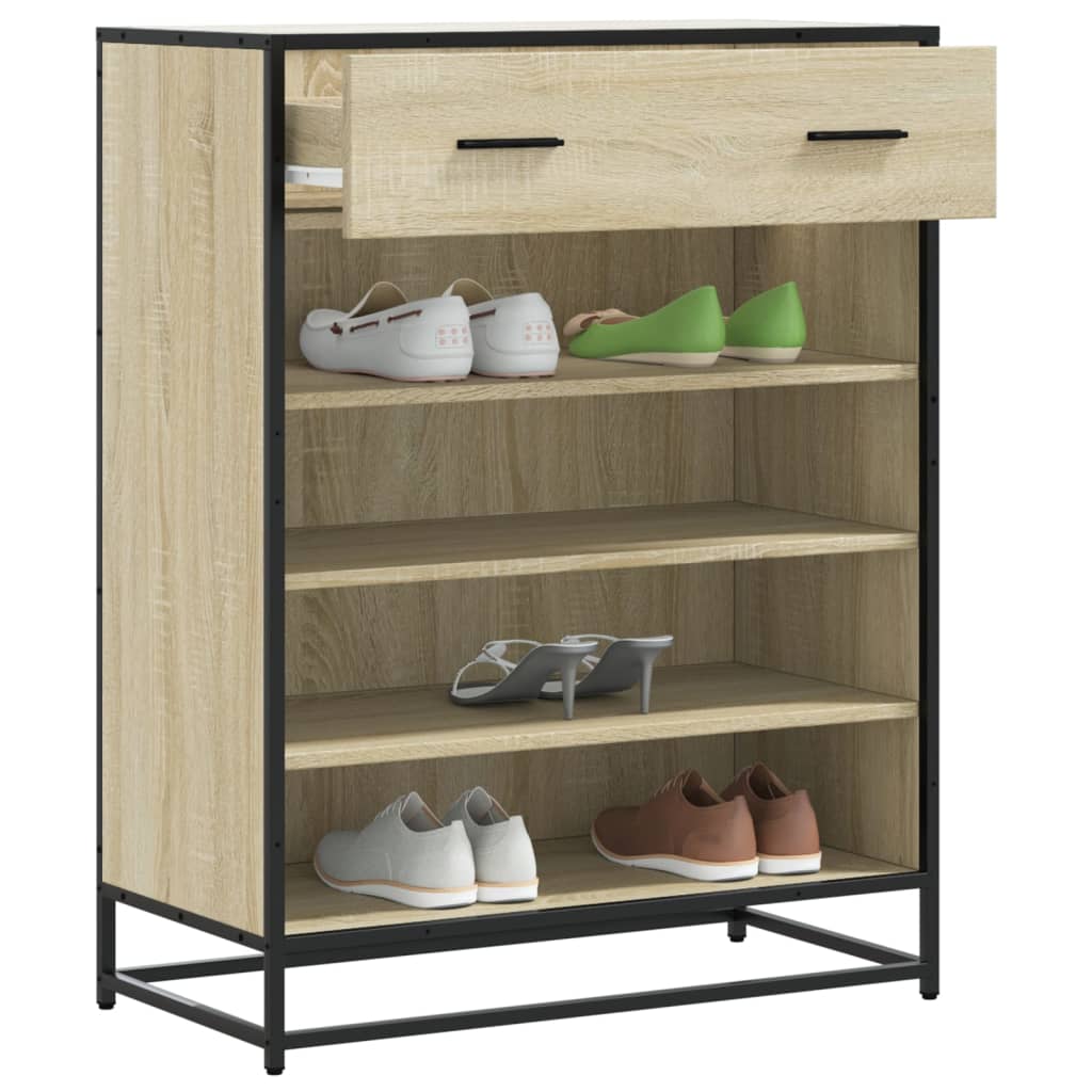 JUNG Vida Schuhschrank Sonoma Eiche 75x38x97,5 cm Holzwerkstoff Metall