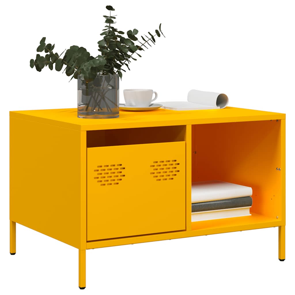 JUNG Vida Couchtisch Senfgelb 68,5x50x43,5 cm Kaltgewalzter Stahl