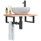 JUNG Vida Waschbeckenregal Wandmontage Stahl und Massivholz Buche