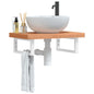 JUNG Vida Waschbeckenregal Wandmontage Stahl und Massivholz Buche