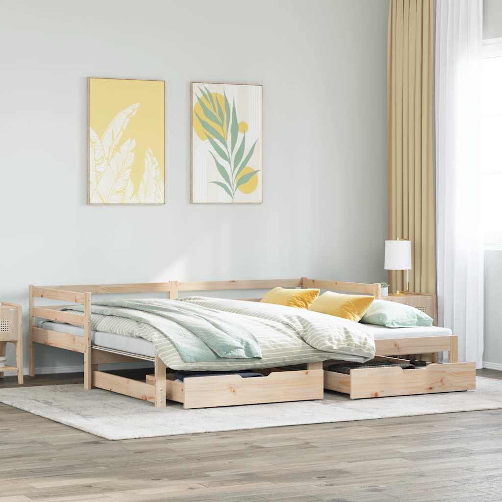 JUNG Vida Tagesbett Ausziehbar mit Schubladen ohne Matratze 90x190 cm