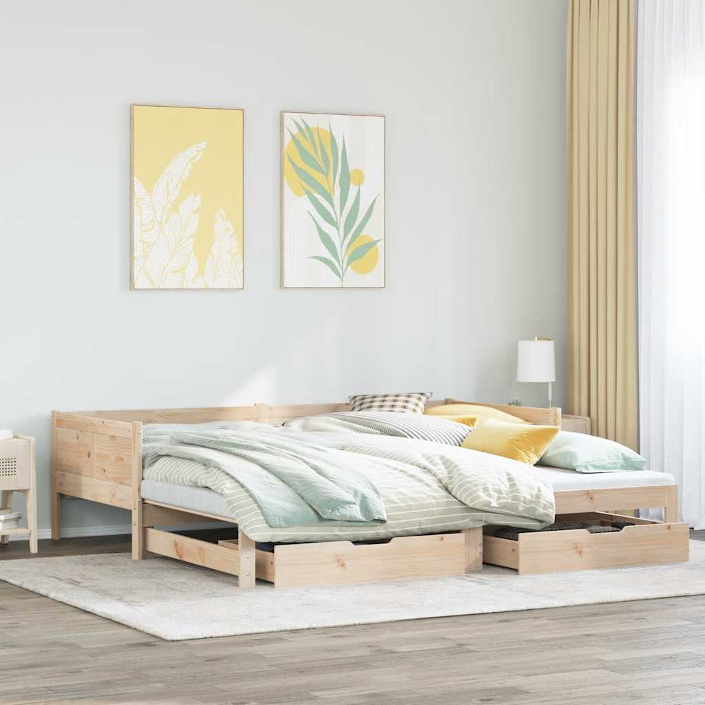 JUNG Vida Tagesbett Ausziehbar mit Schubladen ohne Matratze 90x190 cm