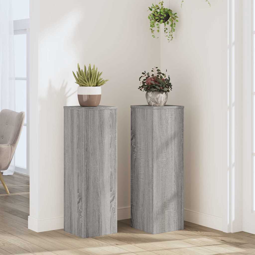 JUNG Vida Pflanzenständer 2 Stk. Grau Sonoma 25x25x80 cm Holzwerkstoff