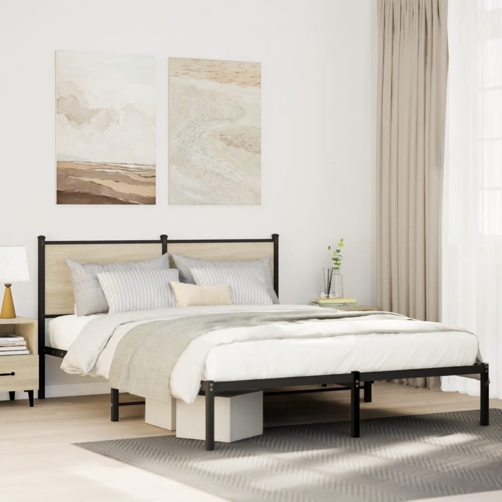 JUNG Vida Metallbett ohne Matratze Sonoma-Eiche 140x200 cm