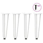 JUNG Vida Haarnadelbeine für Couchtisch 4 Stk. Weiß 42 cm Massivstahl