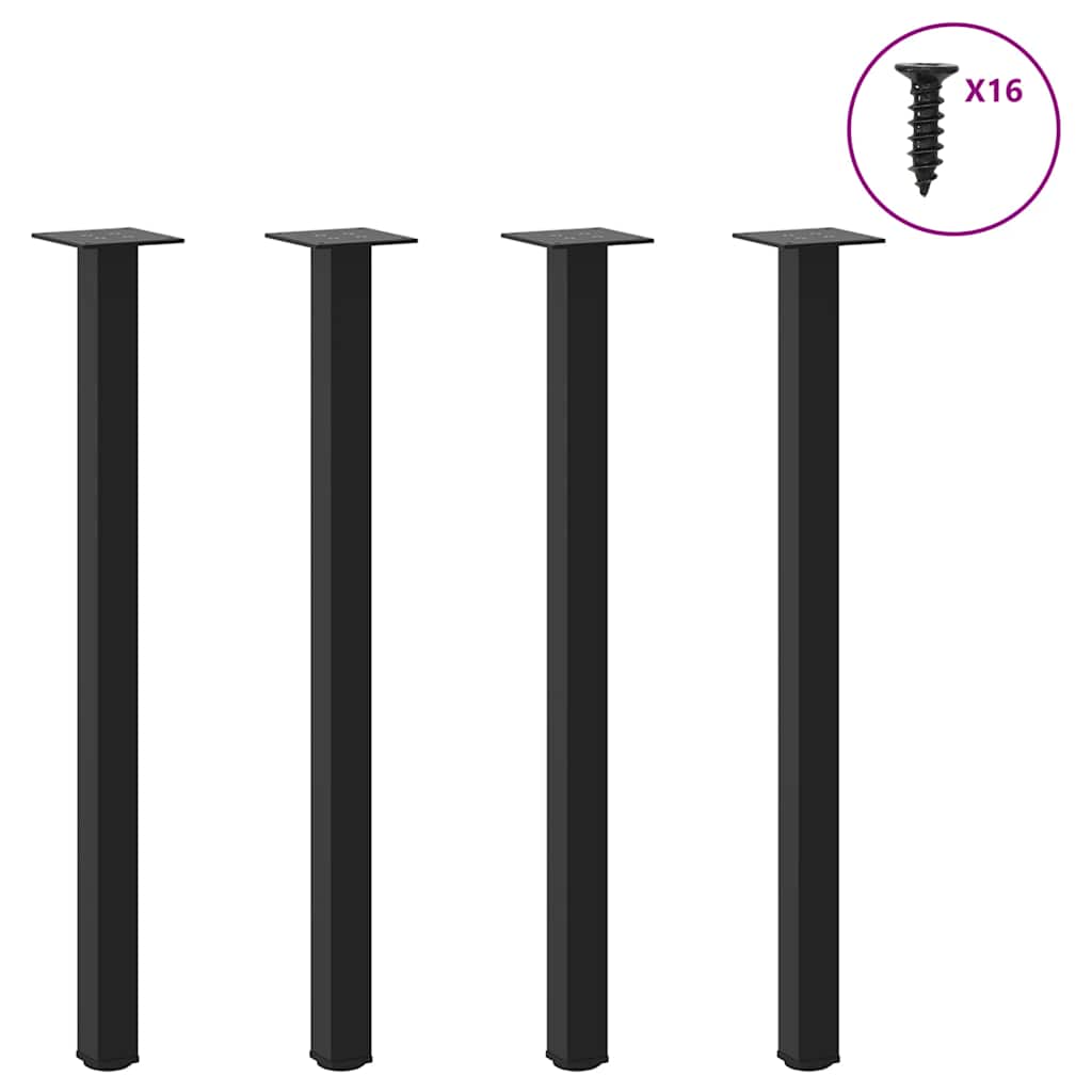 JUNG Vida Konsolentischbeine 4 Stk. Schwarz 72-74 cm Stahl