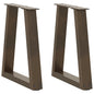 JUNG Vida Couchtischbeine V-Form 2 Stück Naturstahl 38x(42-43,3) cm Stahl