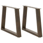 JUNG Vida Couchtischbeine V-Form 2 Stück Naturstahl 60x(42-43,3) cm Stahl