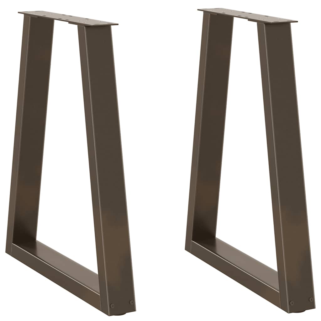 JUNG Vida Esstisch Beine V-Form 2 Stück Naturstahl 50x(72-73,3) cm Stahl