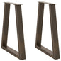 JUNG Vida Esstisch Beine V-Form 2 Stück Naturstahl 50x(72-73,3) cm Stahl