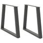 JUNG Vida Esstisch Beine V-Form 2 Stück Anthrazit 70x(72-73,3) cm Stahl