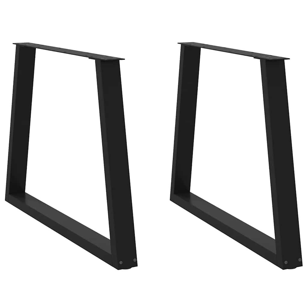 JUNG Vida Esstisch Beine V-Form 2 Stück Schwarz 100x(72-73,3) cm Stahl