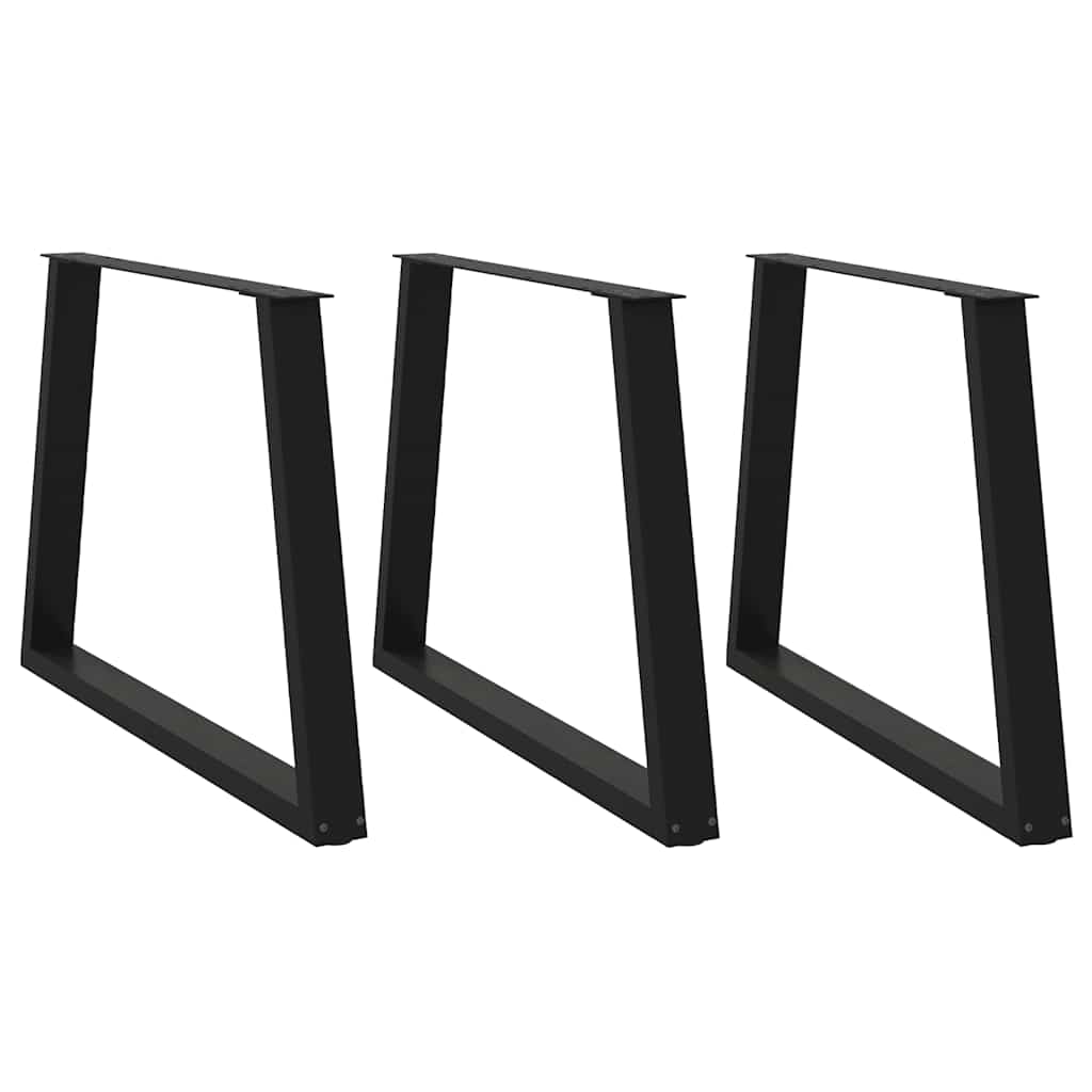JUNG Vida Esstischbeine V-Form 3 Stück Schwarz 90x(72-73,3) cm Stahl