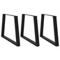 JUNG Vida Esstischbeine V-Form 3 Stück Schwarz 90x(72-73,3) cm Stahl