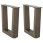 JUNG Vida Couchtischbeine V-Form 2 Stück Naturstahl 30x(30-31,3) cm Stahl