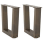 JUNG Vida Couchtischbeine V-Form 2 Stück Naturstahl 40x(30-31,3) cm Stahl