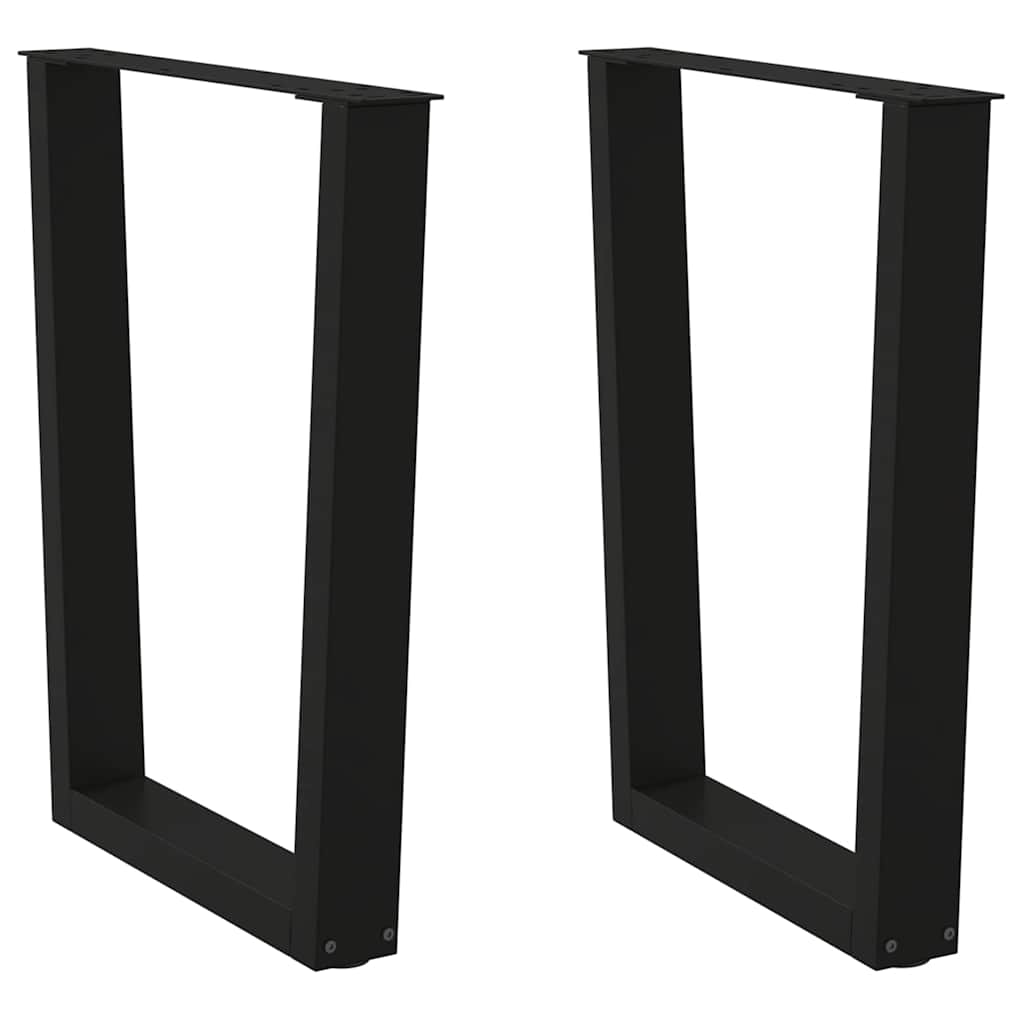 JUNG Vida Esstisch Beine V-Form 2 Stück Schwarz 60x(72-73,3) cm Stahl