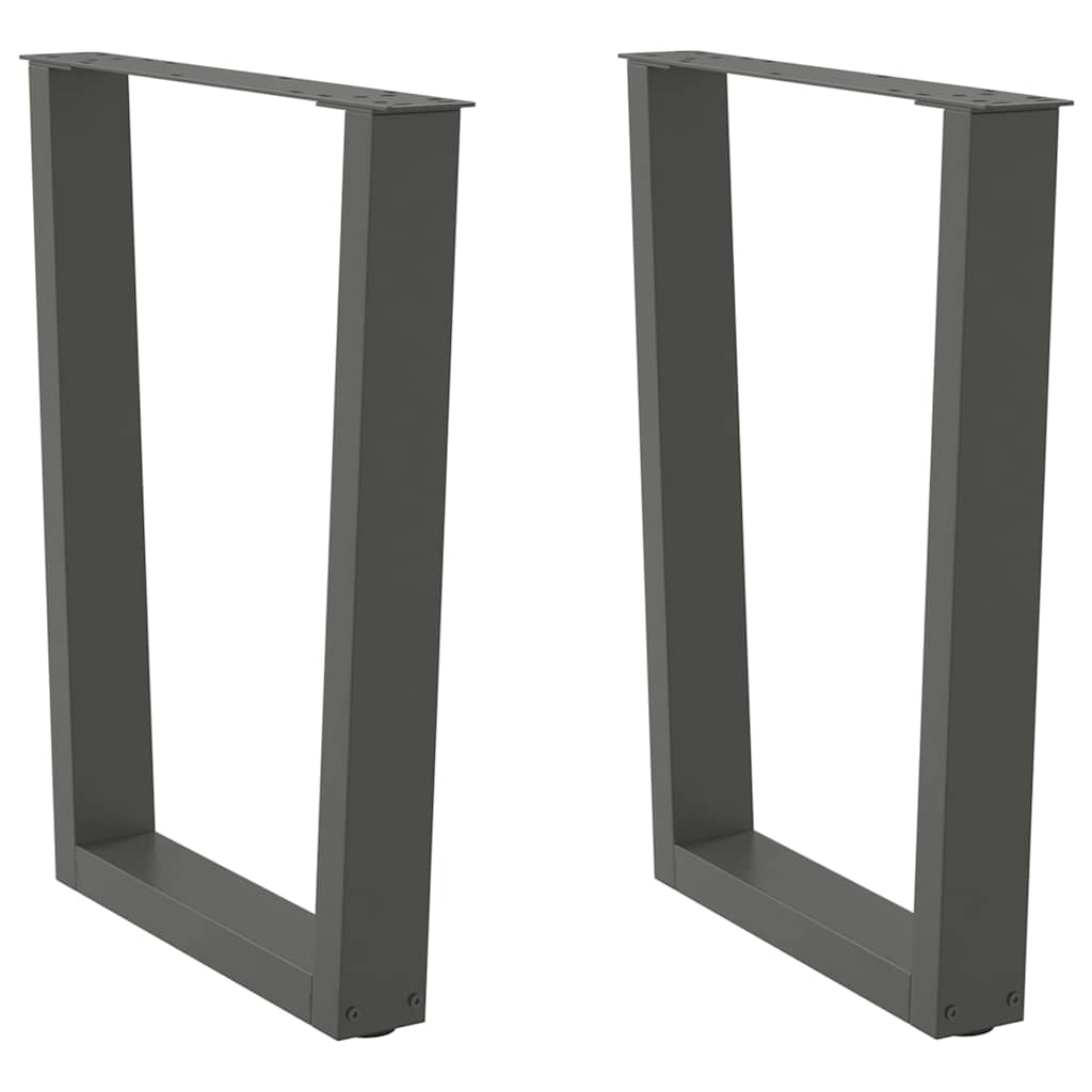 JUNG Vida Esstisch Beine V-Form 2 Stück Anthrazit 70x(72-73,3) cm Stahl