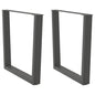 JUNG Vida Esstisch Beine V-Form 2 Stück Anthrazit 80x(72-73,3) cm Stahl