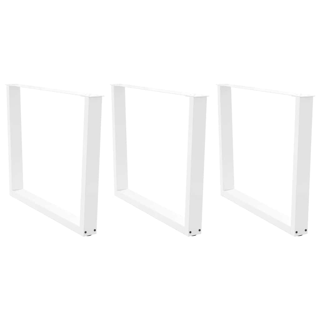 JUNG Vida Esstischbeine V-Form 3 Stück Weiß 100x(72-73,3) cm Stahl