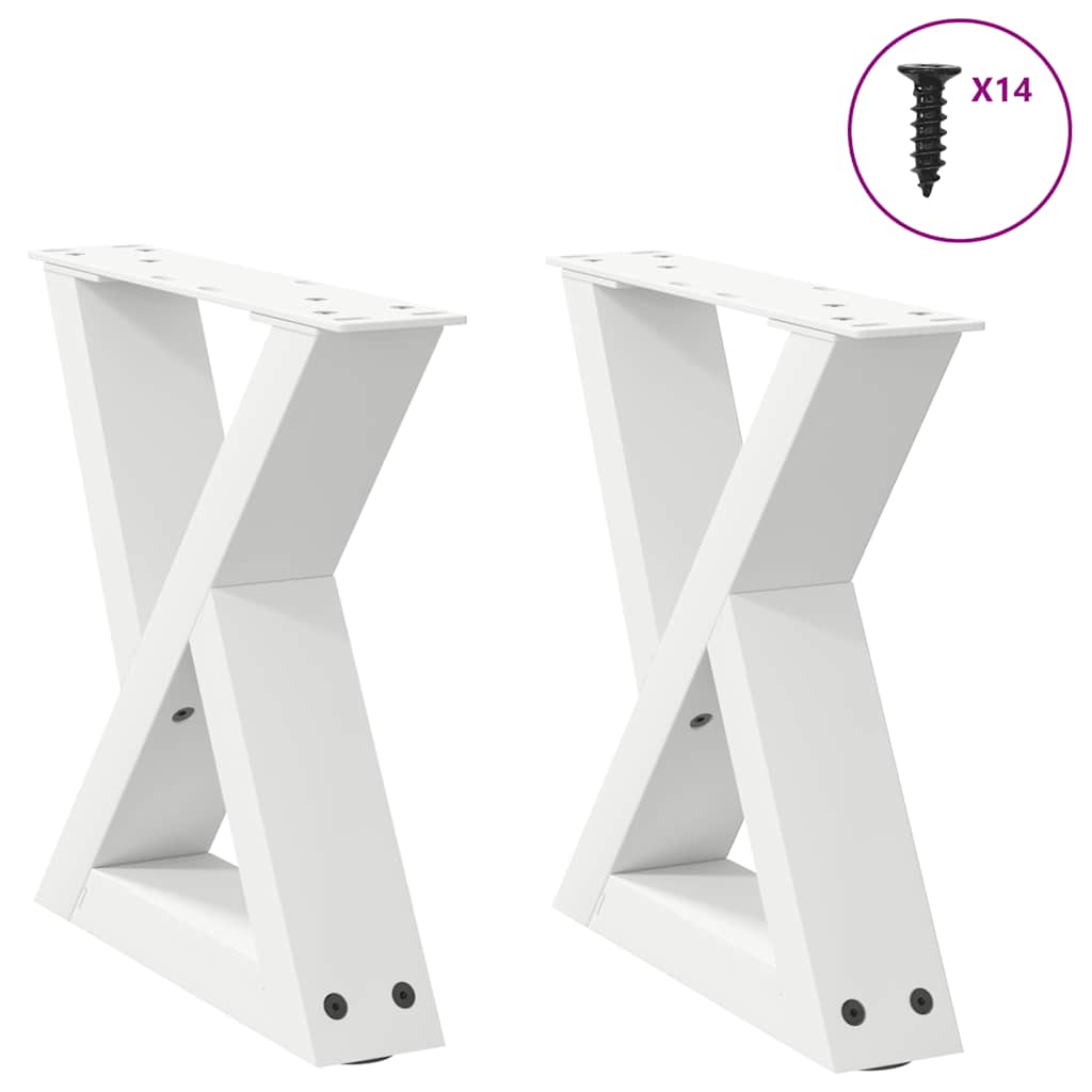 JUNG Vida Couchtischbeine 2 Stk. Weiß 30x(30-31,3) cm Stahl