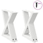 JUNG Vida Couchtischbeine 2 Stk. Weiß 30x(30-31,3) cm Stahl