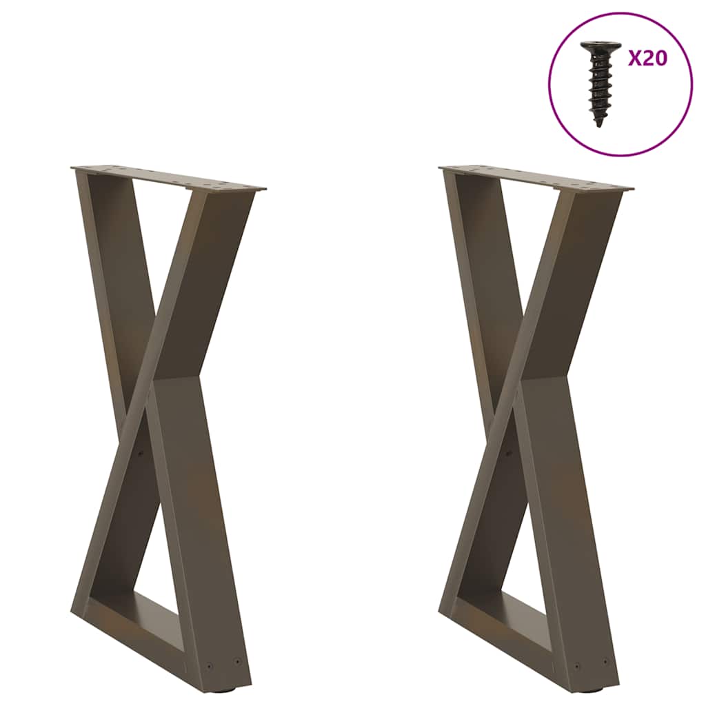 JUNG Vida Esstisch Beine 2 Stück Naturstahl 50x(72-73,3) cm Stahl