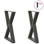 JUNG Vida Esstisch Beine 2 Stk. Anthrazit 60x(72-73,3) cm Stahl