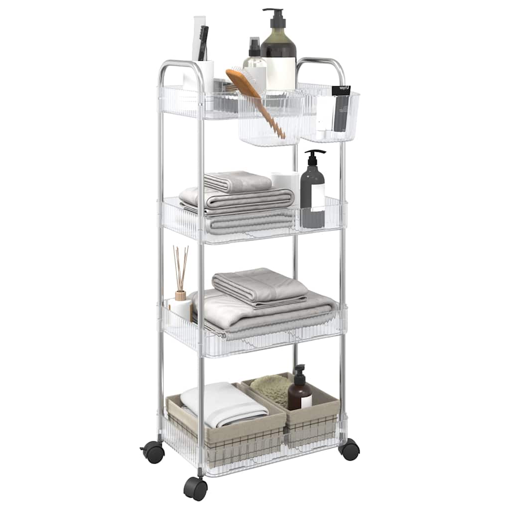 JUNG Vida Aufbewahrungswagen 4 Etagen Transparent 37x28x95 cm Acryl