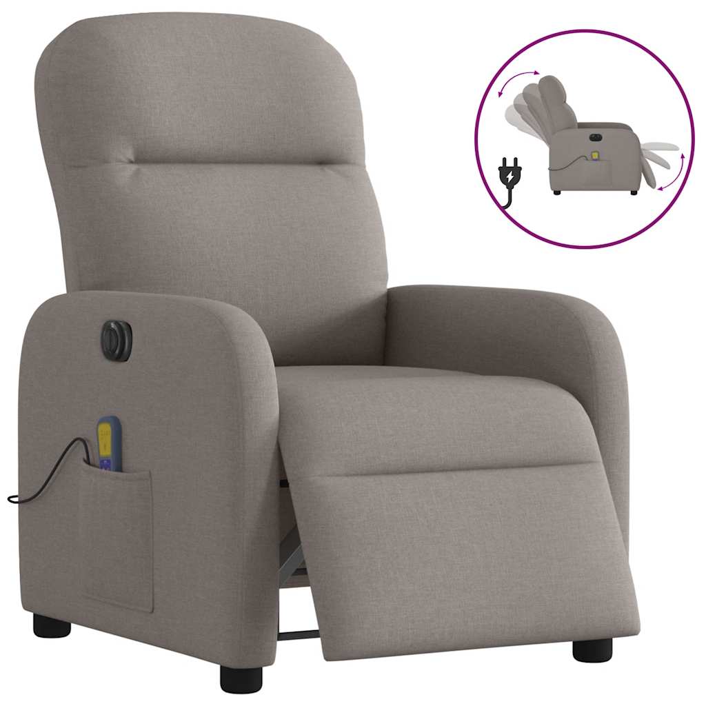 JUNG Vida Massagesessel Elektrisch Taupe Stoff